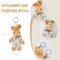 Wrapables Country Floral Plush Stuffed Animal Doll Keychain Bag Charm (Set of 2), Bunny Couple